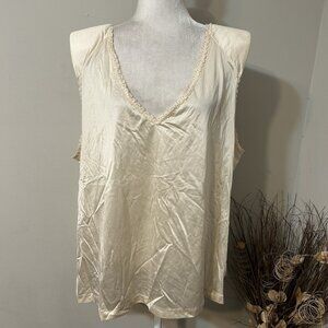 Vtg Jenelle Of California Lingerie Tan Beige Padded Shoulder Tank Top Sz 4X USA